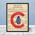 Vintage Chicago Take Me Out Ball Game Sheet Music Logo Decor Baseball Gift Art