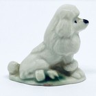 Vtg Fancy White Parti Poodle Porcelain Figurine