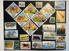25 Hoofed horned Mammals On Stamps - No Duplicates - Used - Free Shipping