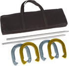 Professional Horseshoe Set With Case  Outdoor Backyard Game  Powder Coated Steel
