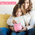Kids Piggy Bank Plastic Unbreakable Coin Money Saving Box For Girls