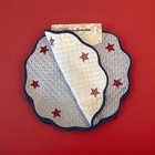 Tommy Bahama Patriotic Set Of 4 Placemats Red White Blue Star Embroidered New