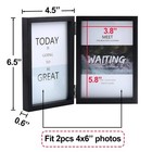 4x6 Double Picture Frame Wooden Hinged Photo Frame Definition Glass Stand