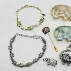 Vintage To Now Elephant Jewelry Mixed Lot Of 9 Pieces