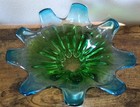 Vintage Glass Art Vase Green Blue 11 5  X 5 5 