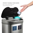 Nine Stars Stainless Steel Dual-compartment Motion Sensor Trash Can  18 5-gallon