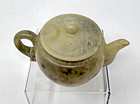 Antique Chinese Dark Green Stone Small Teapot