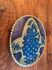 Vintage Silver Tone Usa Fish Belt Buckle 
