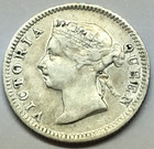 1901 Hong Kong Five Cents Silver Coin Km 5 - Ships Free