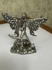 Vintage Masterworks Fantasy Pewter Fairy Figurine W crystals 