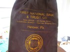 Vintage First National Bank   Trust Co Hanover York Pa Deposit Canvas Money Bag