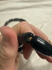 Vintage African Black Glass Trade Beads Large Barrel Strand Tribal Boho Jewelry 