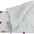 Pottery Barn Kids White Multi  Color Pom Poms Quilt  Crib Toddler Bedding