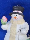 Vtg Sandi Gore Evans Snowman Bride   Groom Ornaments Winter Wedding Couple Love