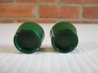 Vintage Green Plastic Knobs  pair  - Ham Radio Test Equipment 7 8 Wide