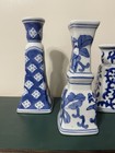 Vintage Silvestri Cobalt Taper Candle Holder Blue White Chinoiserie Candlestick