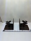 Metal Steel Moose Themed Book Ends 6 