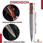 Viking Hometown Seax Knife     Hand Forged Damascus Steel Drop Point Hunting Knife