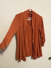 Susan Graver Tank And Cardigan Set - Burnt Orange - Women s Small