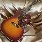 Deluxe Edition Hollow Acoustic Electric Guitar Solid Spruce Top Bone Nut B1g Eq