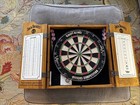 Jack Daniel s Tennessee Whiskey Dart Board Brown Wood Cabinet Tournament W darts