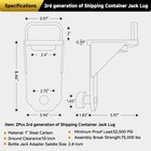 2 Pcs Shipping Container Jack Lug Booster Leveler Lifter Storage Container Black