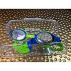 Aqua2ude Blue Green Shark Tooth Swim Goggles With Hard Case