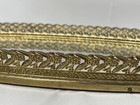 Vintage Ornate Gold Tone Metal Filigree Mirror Vanity Dresser Tray Display Mcm