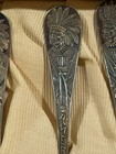 Lot Of 6 Native American Chief Am   n Sterling Co Spoons 6    Tall