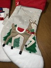 2 Nwt Vintage Style Applique Stockings Country Farmhouse Snowman Reindeer 17   