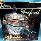 Vtg Mcm Anchor Hocking Wexford Glass Ice Bucket With Lid   Tongs