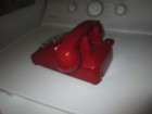 Vintage Bell System Western Electric Red Rotary Dial Desk Telephone 500 Dm