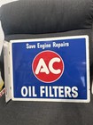 Vintage Ac Delco Chevrolet Flange Sign Oil Filters Heavy Painted Metal Rare 1958