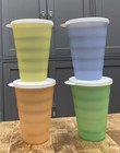 Tupperware Impressions 16oz  Tumblers With Dripless Seals-set Of 4-new-ship Incl