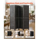Uimoso Wood Folding Privacy Screen  4-panel Divider  67in Louvered Design  Black