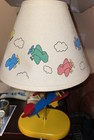 Vintage 90s Bi-airplane Wooden Kids Table Lamp   Shade Childs Nursery Multi