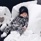 Newborn Baby Boys Long Sleeve Hooded Camouflage Romper Jumpsuit Bodysuit Clothes