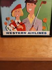 Vintage 1950s Western Airlines Banff Lake Louise Aviation Ad Advertising Poster
