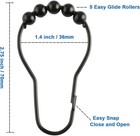 Matte Black Shower Curtain Hooks Rustproof Metal Openable Rings Set Of 12 Pack