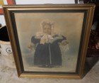 Antique 19th Century Victorian Aristocrat Boy Pastel Portrait Framed Drawing