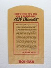 Nos 1939 Chevrolet  roi-tan  Cigar  an Auto A Day  Entry Envelope               