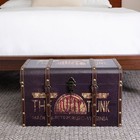 9243-1 Large Vintage Decorative Home Storage Trunk  Luggage Style Brown