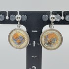 1964 New York Worlds Fair Earrings Butterfly Wing Screw Back Unisphere 1  Dangle