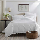 Company Cotton Solid Ruffle Garment Washed Cotton Percale Bed Sheet Set 