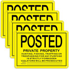 4 Pcs Yellow No Trespassing Signs 10x14   Private Property Reflective Aluminu   