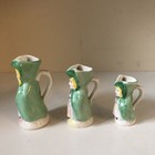 Set Of 3 Miniature Female Toby Mugs  Nagota  Japan Handpainted