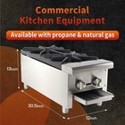 12  Commercial Gas Hot Plate Countertop Natural lp Gas Stove Restaurant 2 Burner