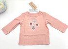 First Impressions Baby Girl Long Sleeve Tee Pale 12m Pale Blush Embroidered Nwt