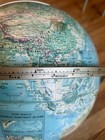 Vintage Rand Mcnally World Portrait Globe 12    Raised Relief Time Dial Metal