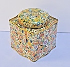 Vtg Daher Wildflowers Floral Chintz Tin With Lid Cottagecore England 4 5    Tall